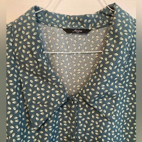 Vintage Teal Collared Floral Dress - Picture 7 of 10